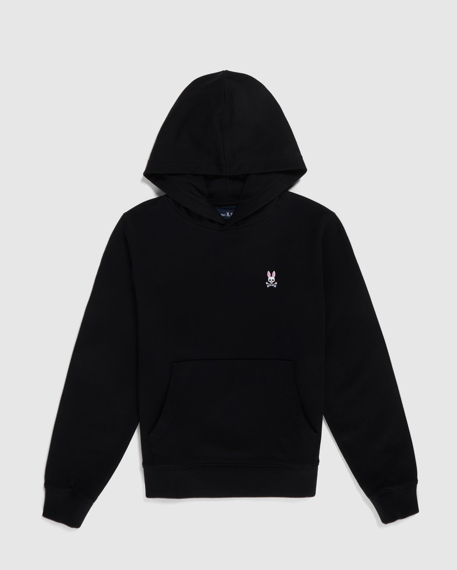 KIDS BLACK FRENCH TERRY PULLOVER HOODIE