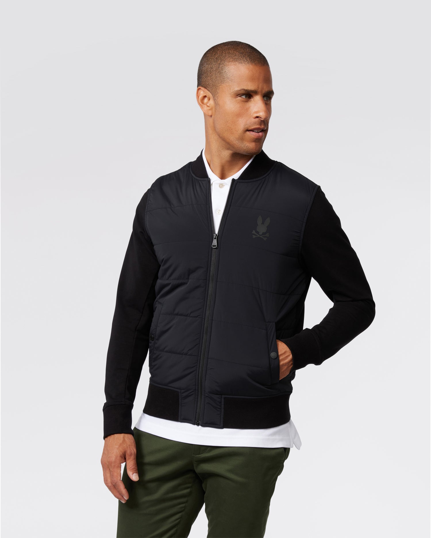 MENS MARKS QUILTED FRONT BOMBER JACKET | PSYCHO BUNNY