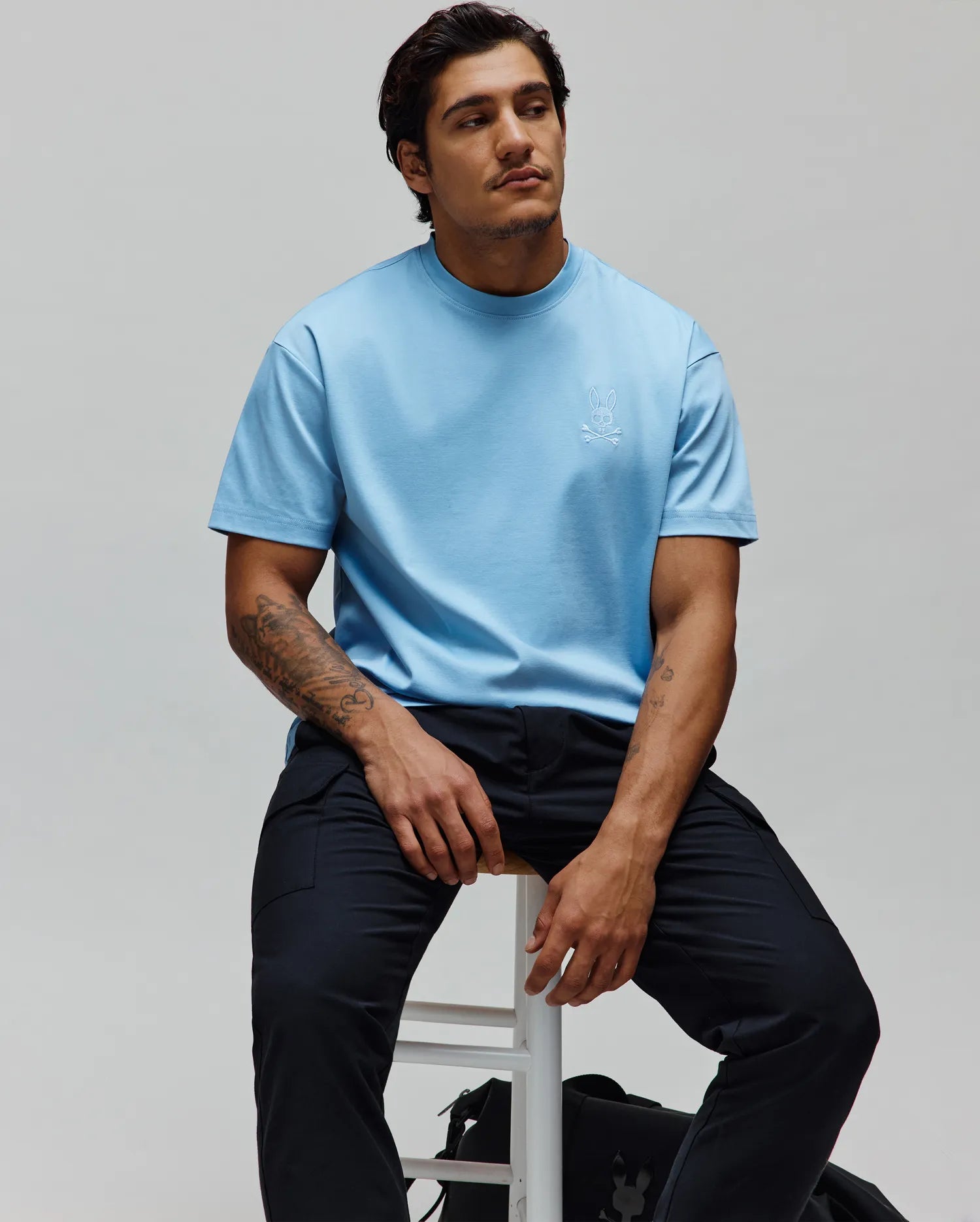 Men's Oscar Oversized Tee in Sky Blue | Psycho Bunny
