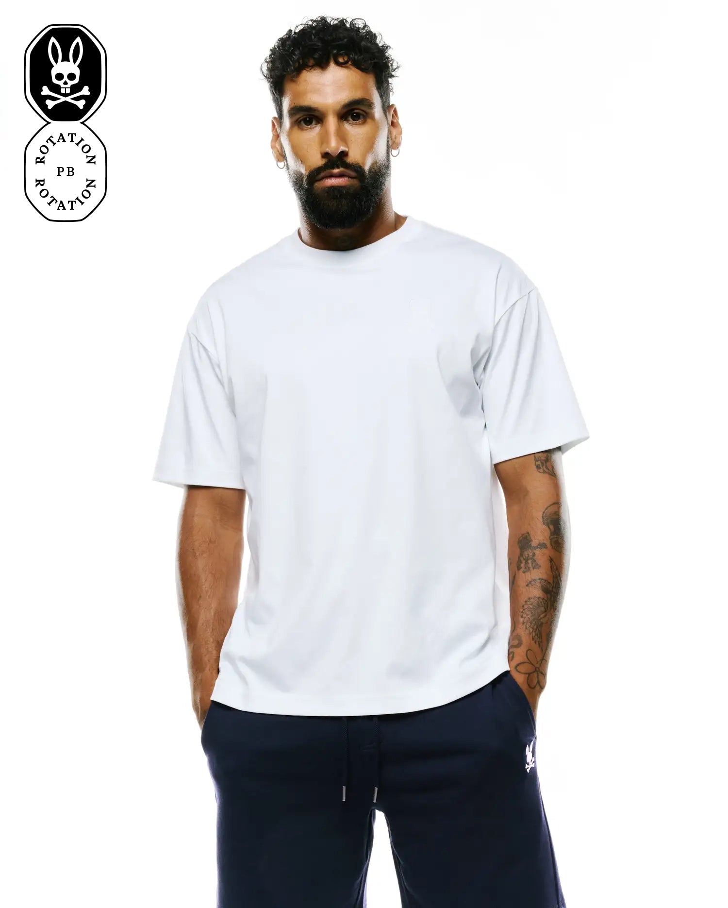 Men's Oscar Oversized Fit Tee in White | Psycho Bunny