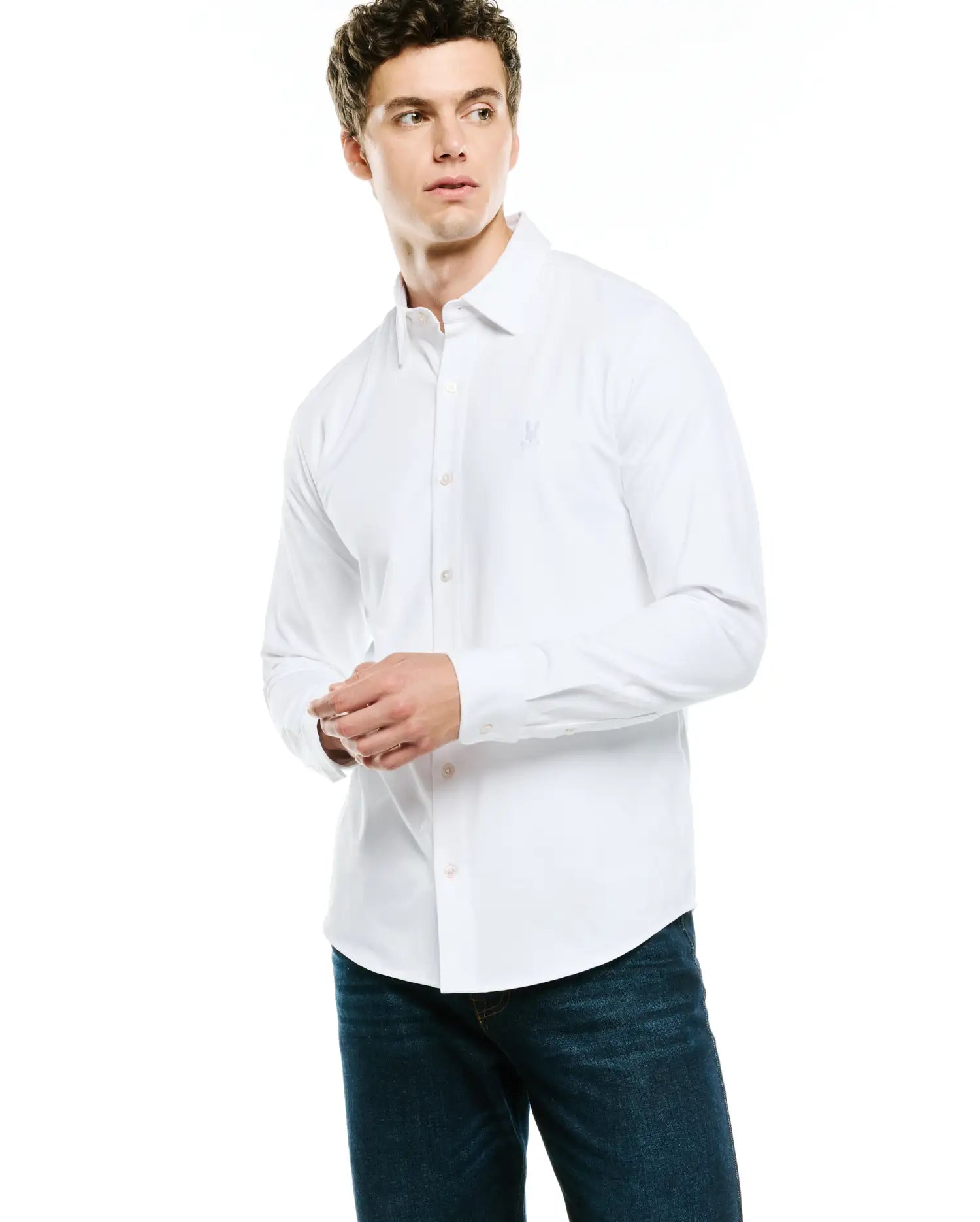 Men's Jim Jersey Knit Shirt in White | Psycho Bunny