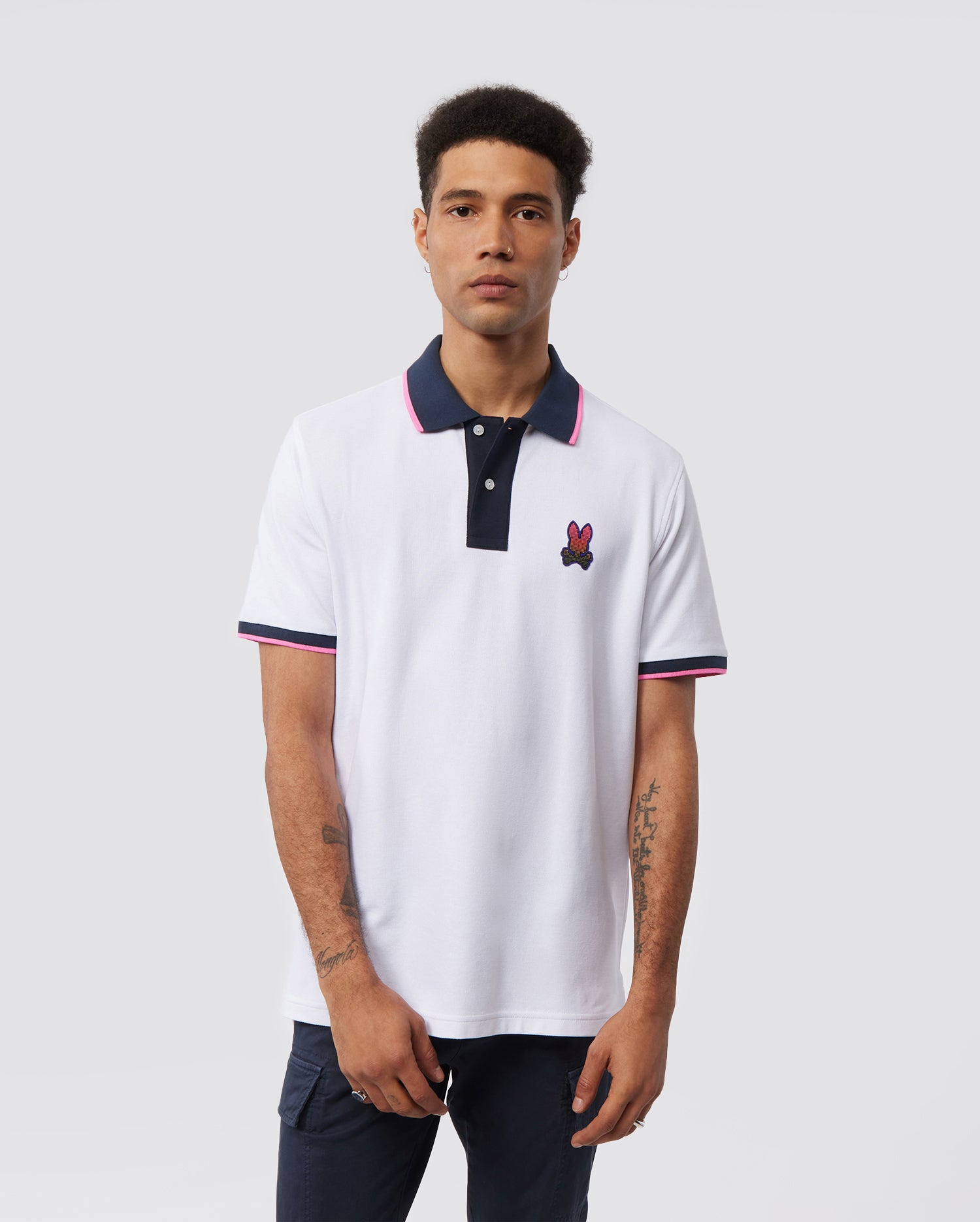 Casa Moda, Polo Pique Fan-Shirt, Mit Zipper + Rücken-Nummer, Farbe weiß
