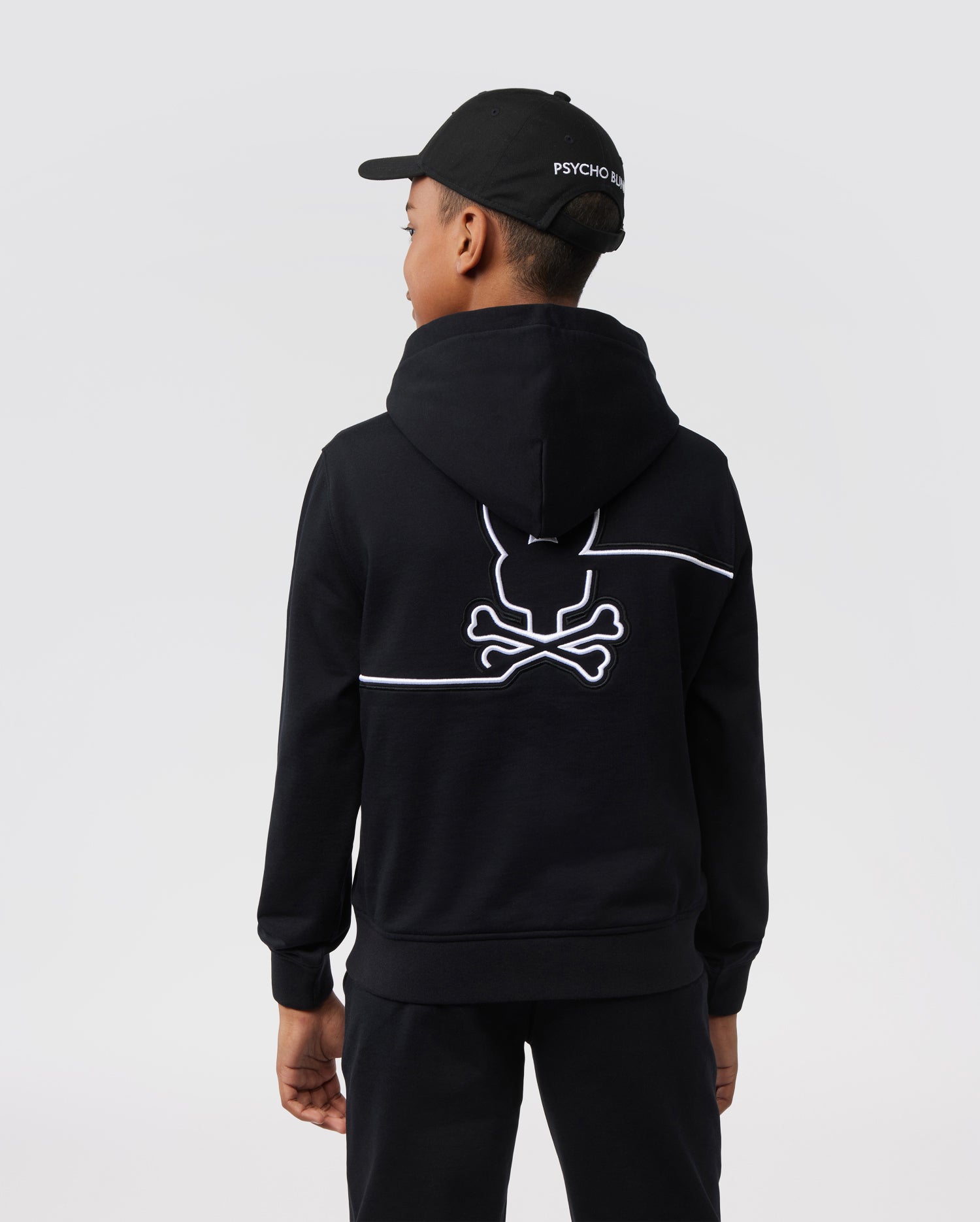 KIDS BLACK CHESTER EMBROIDERED HOODIE | PSYCHO BUNNY – Psycho Bunny