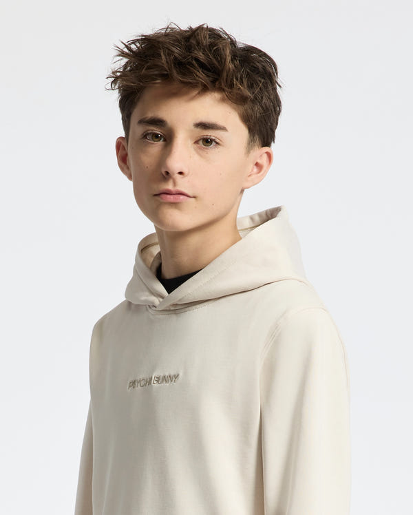 Teen | Kids' Nora Classic French Terry Hoodie in white by Psycho Bunny, featuring a cozy fit, minimalist design, and embroidered logo for a timeless, stylish look.