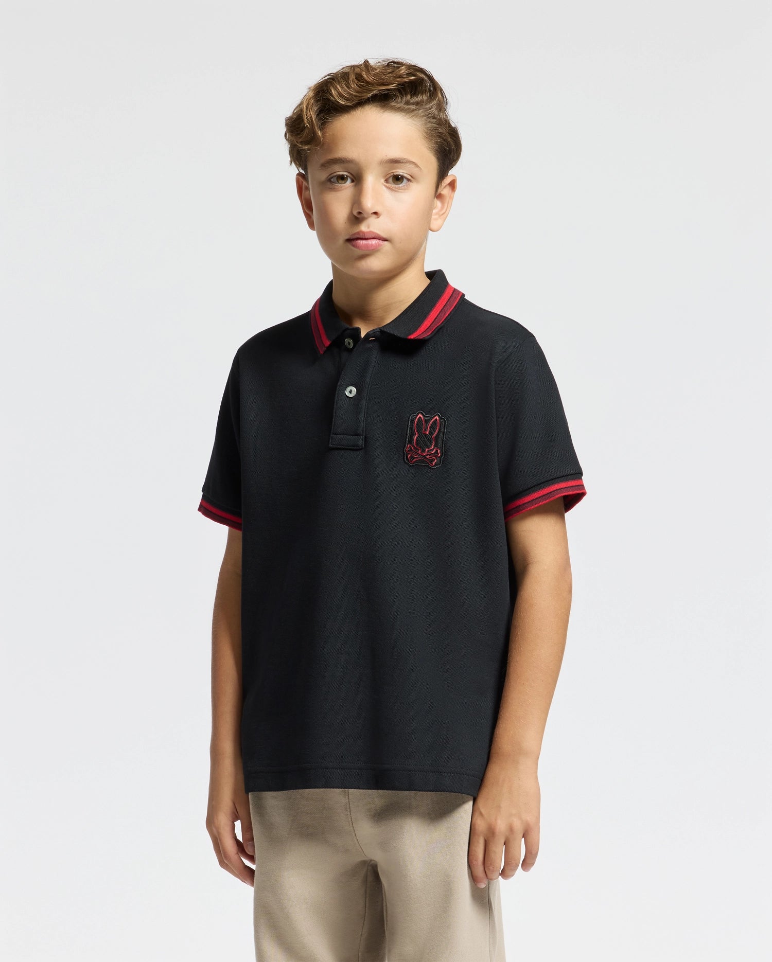 Boys black polo shirt on sale