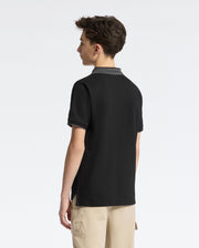 Teen | Kids' black New Castle Piqué Polo by Psycho Bunny, featuring an embroidered logo, and soft Pima cotton for a sleek, comfortable fit.