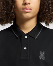 Kids | Kids' black New Castle Piqué Polo by Psycho Bunny, featuring an embroidered logo, and soft Pima cotton for a sleek, comfortable fit.