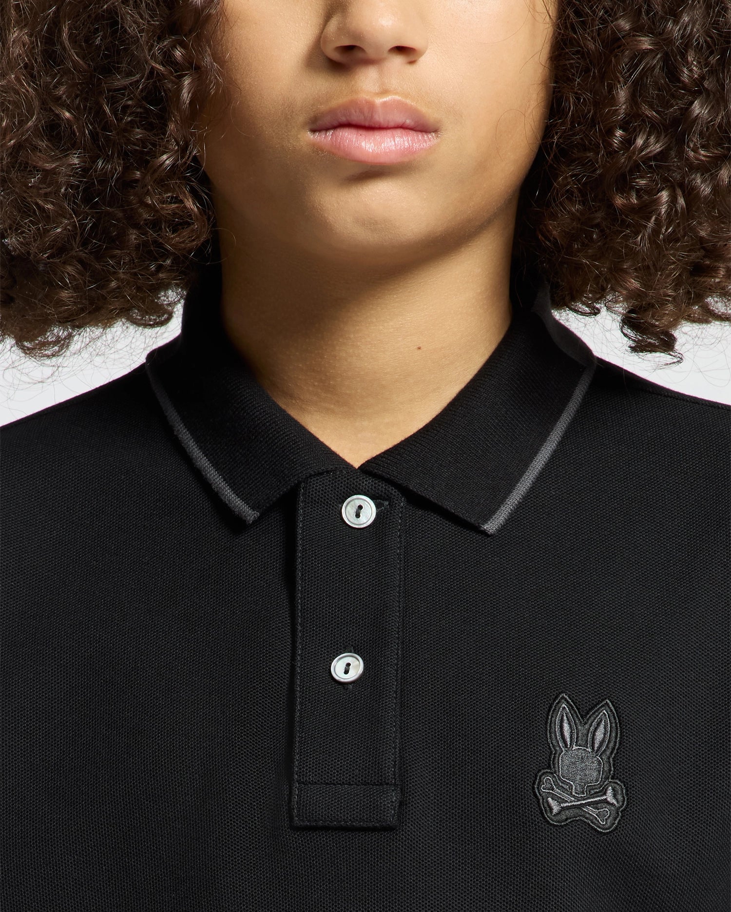Kids | Kids' black New Castle Piqué Polo by Psycho Bunny, featuring an embroidered logo, and soft Pima cotton for a sleek, comfortable fit.