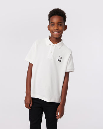 KIDS WHITE BEAUMONT PIQUE POLO | PSYCHO BUNNY – Psycho Bunny