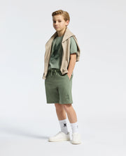 Kids | Kids' French terry sweatshorts with a soft feel, elastic waistband, and side pockets for comfort.