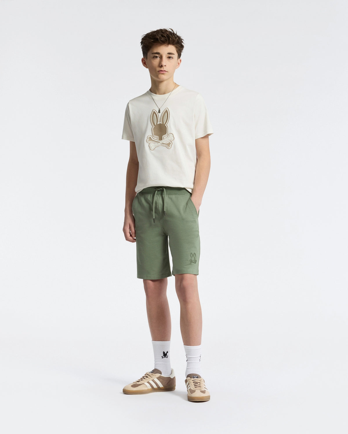 Teen | Kids' French terry sweatshorts with a soft feel, elastic waistband, and side pockets for comfort.