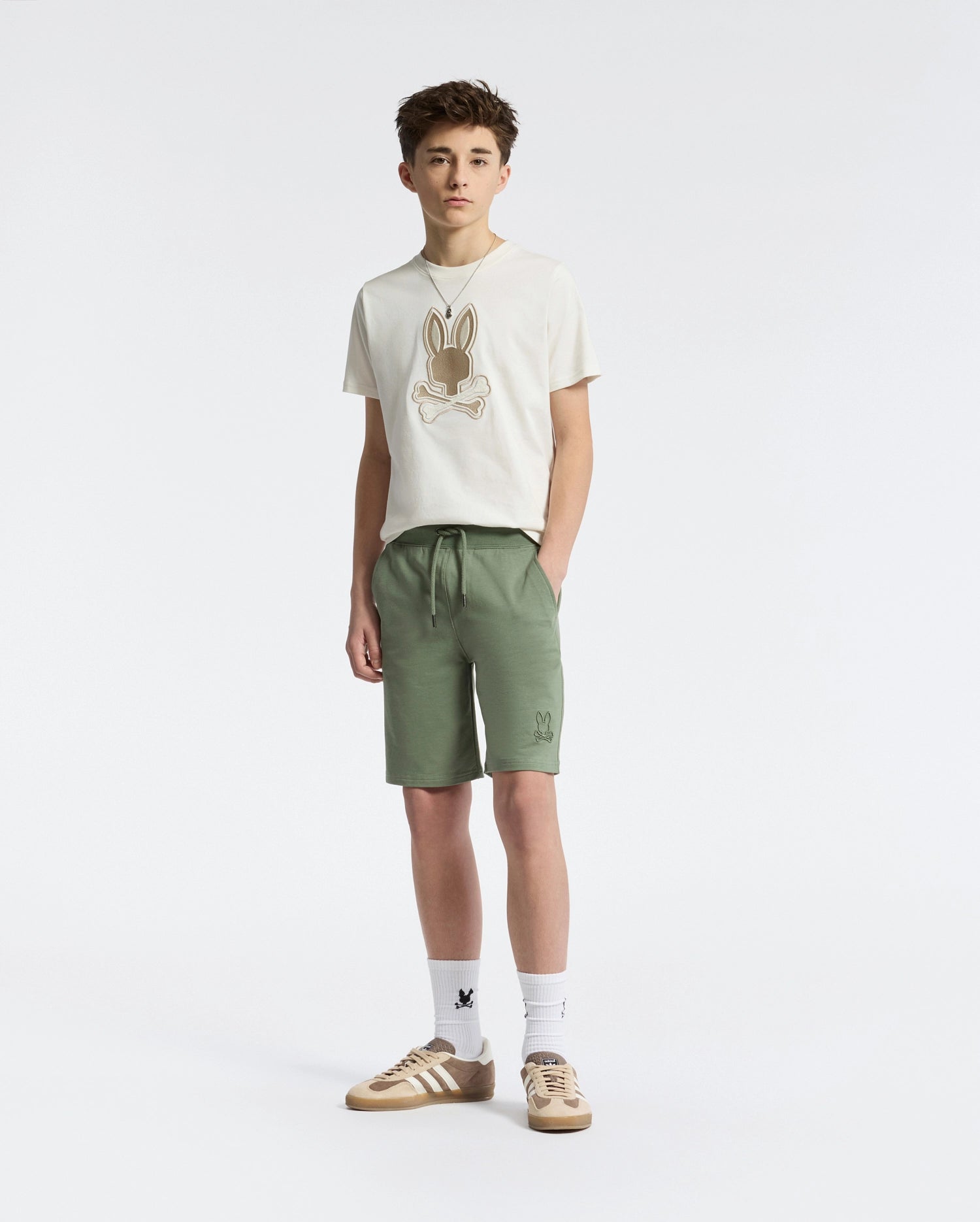 Teen | Kids' French terry sweatshorts with a soft feel, elastic waistband, and side pockets for comfort.