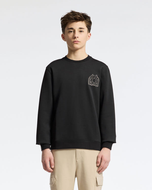 Teen | Kids' Melbourne Classic Crewneck Sweatshirt by Psycho Bunny, featuring an embroidered logo for a cozy, stylish look.