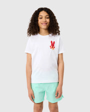 Kid model wearing kid's pima cotton hawaii city tee - white