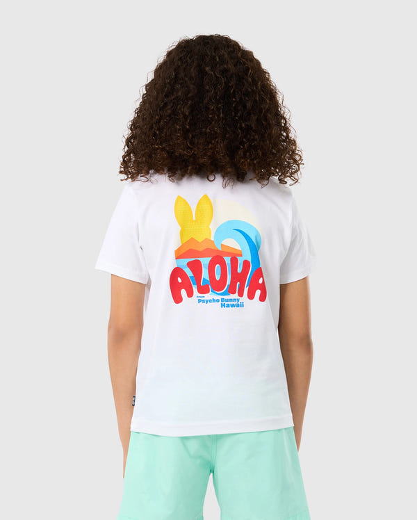 Back view of the kids pima cotton hawaii city tee