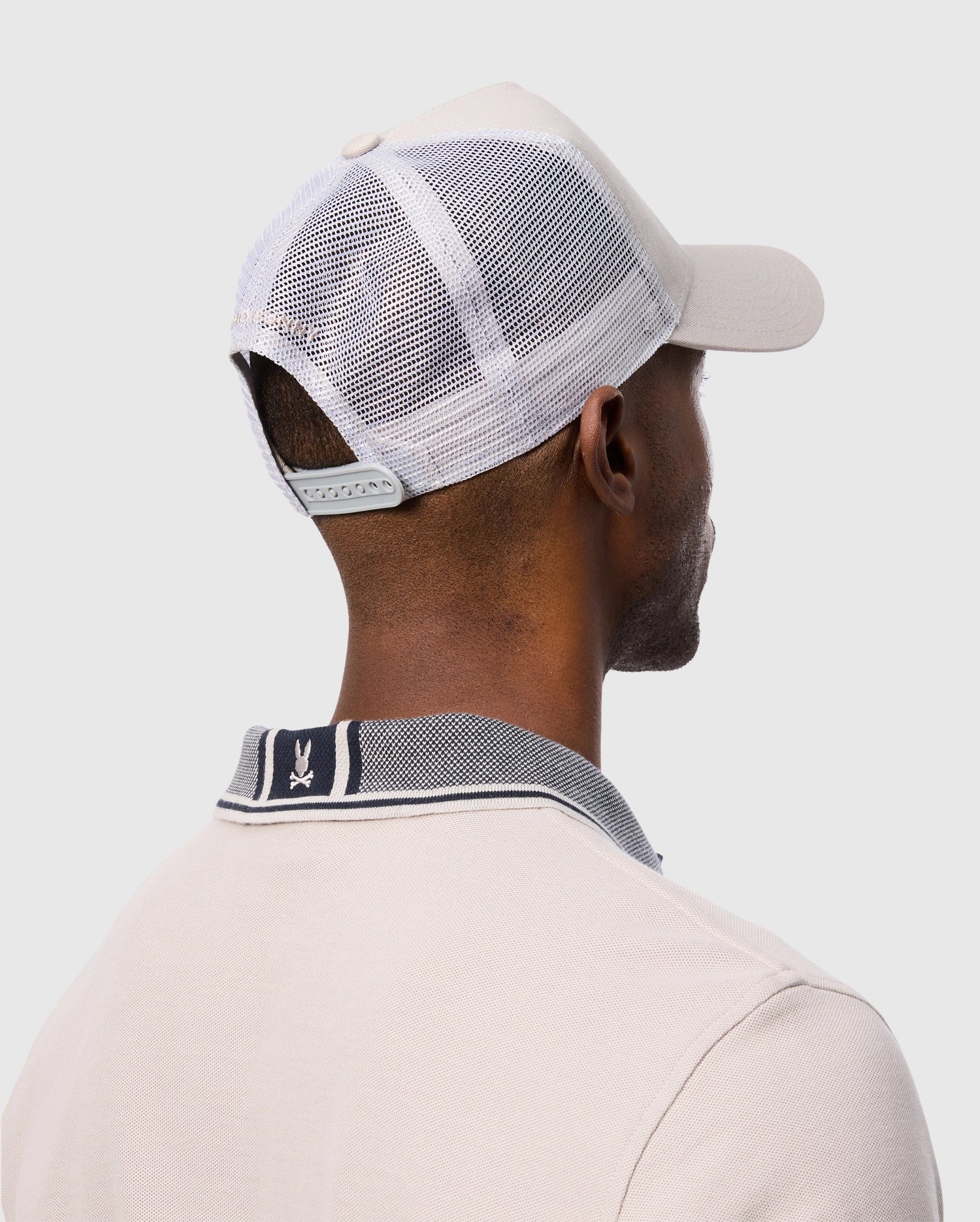 MENS WHITE MALTON TRUCKER CAP PSYCHO BUNNY
