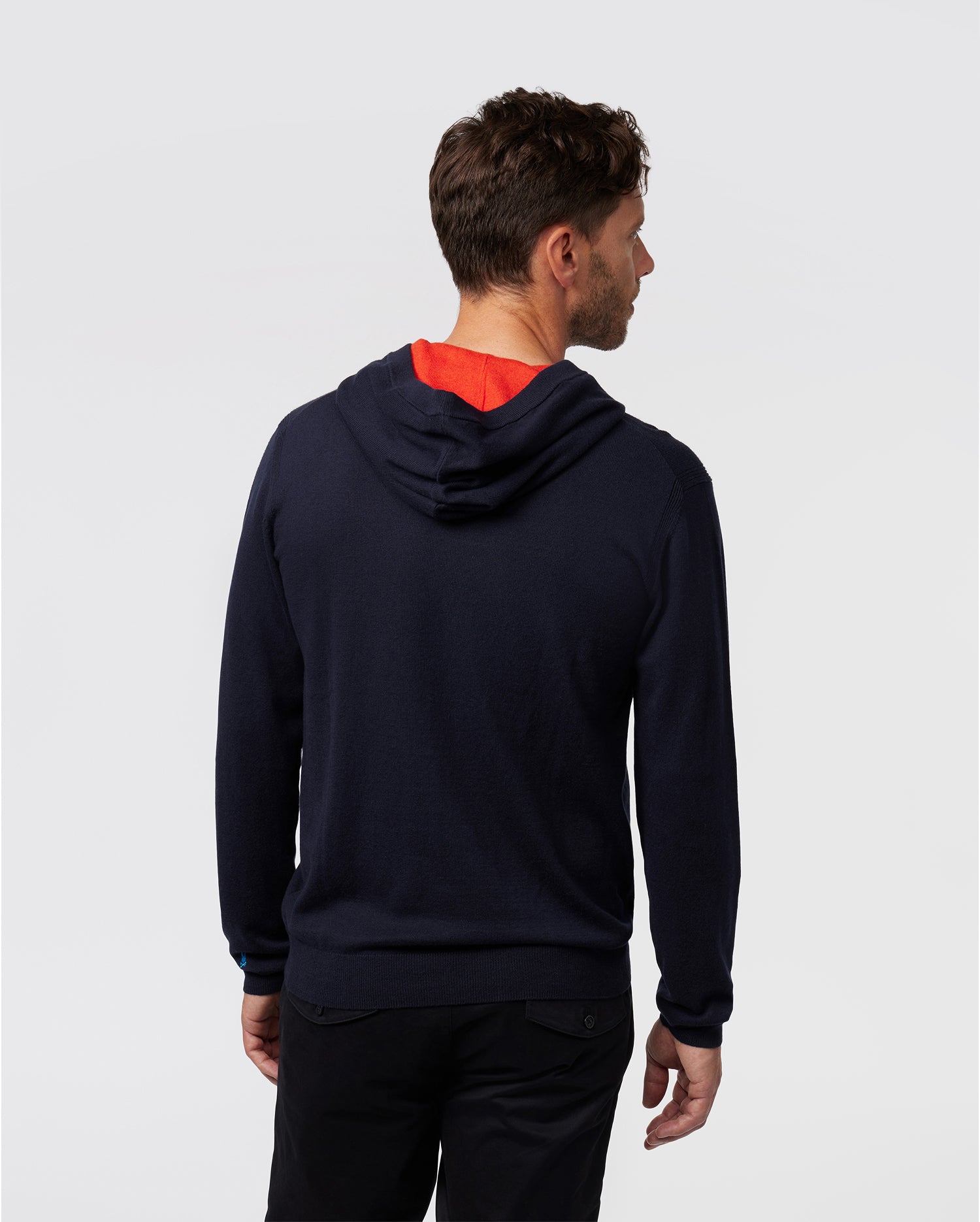 MENS NAVY CHESTER HOODED SWEATER | PSYCHO BUNNY