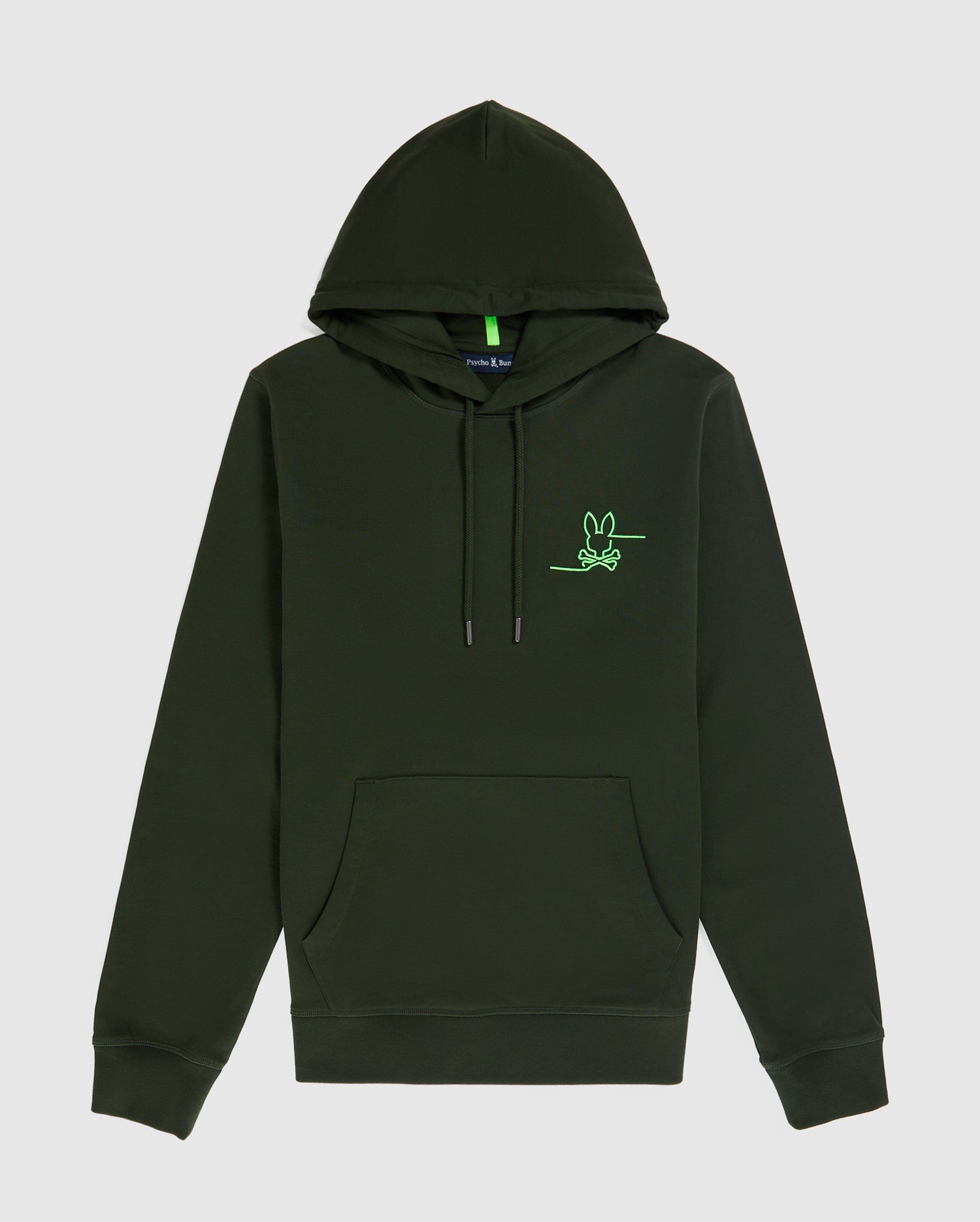 MENS GREEN CHESTER EMBROIDERED HOODIE | PSYCHO BUNNY – Psycho Bunny