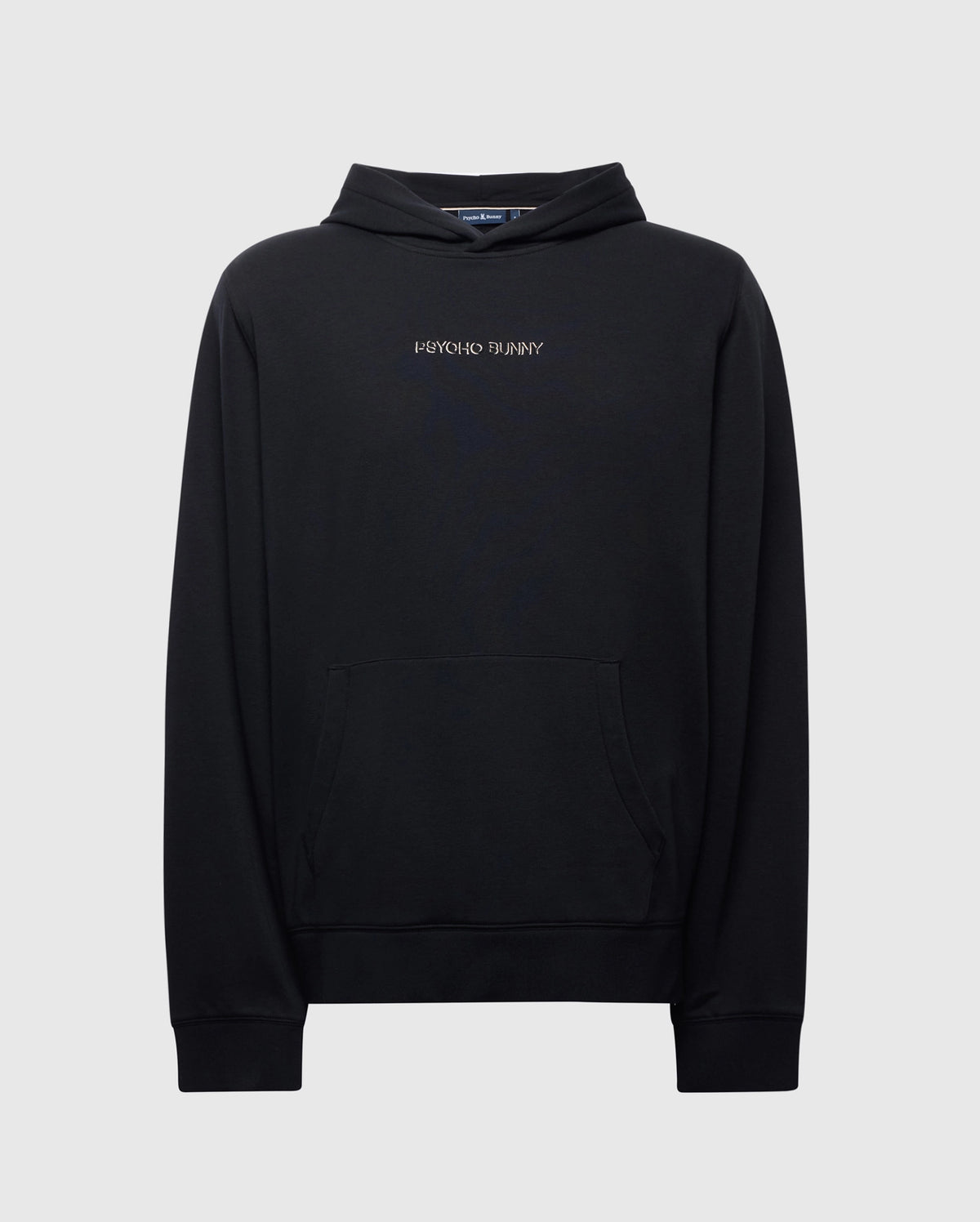 Mens Black Nora Classic French Terry Wordmark Hoodie | Psycho Bunny