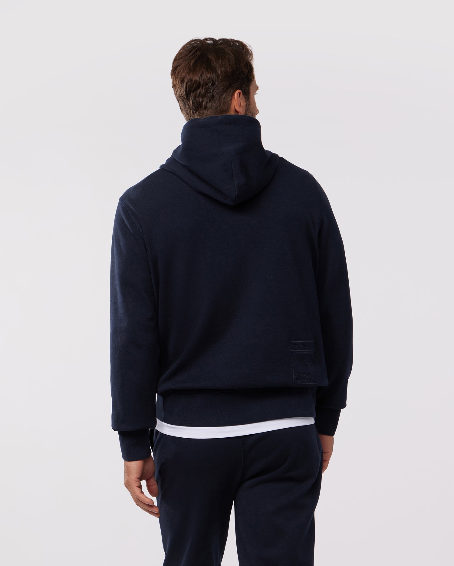 MENS OUTLINE NAVY BLUE PULLOVER HOODIE | PSYCHO BUNNY – Psycho Bunny