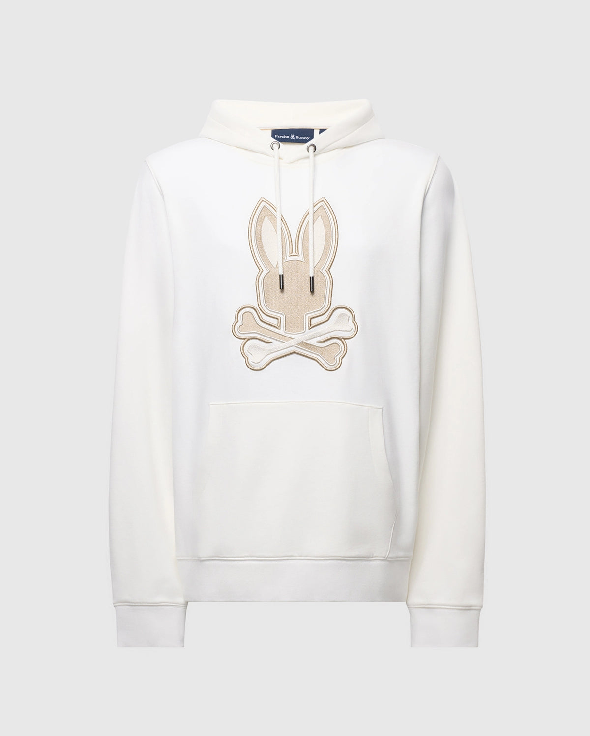 Mens White New Castle Embroidered French Terry Hoodie | Psycho Bunny