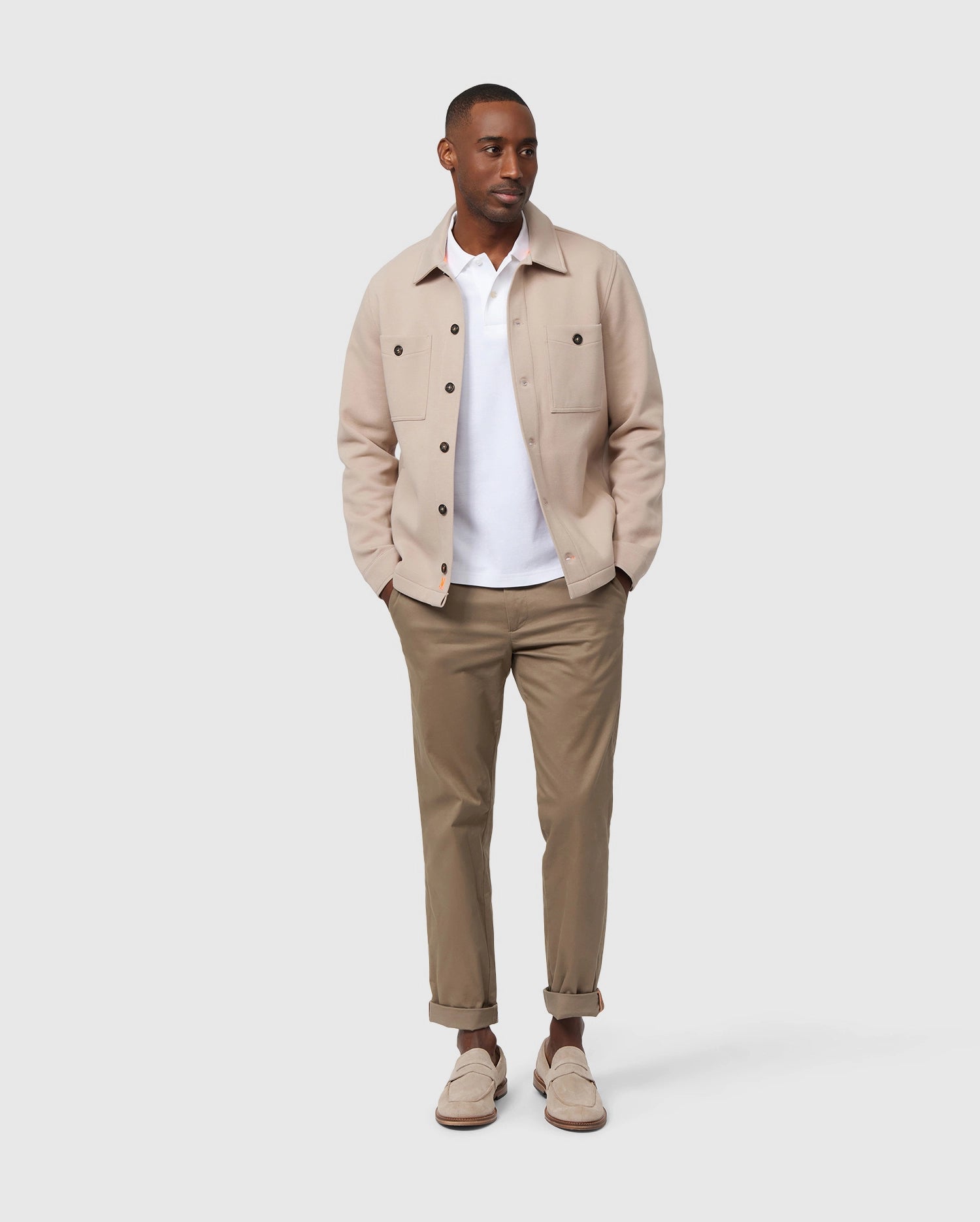 MENS BEIGE BEDFORD SHIRT JACKET PSYCHO BUNNY