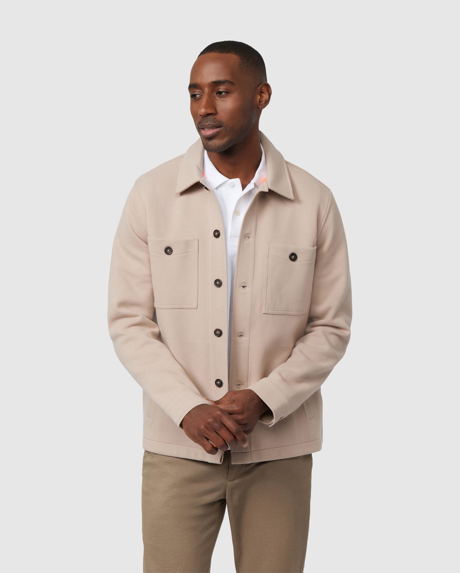 MENS BEIGE BEDFORD SHIRT JACKET | PSYCHO BUNNY