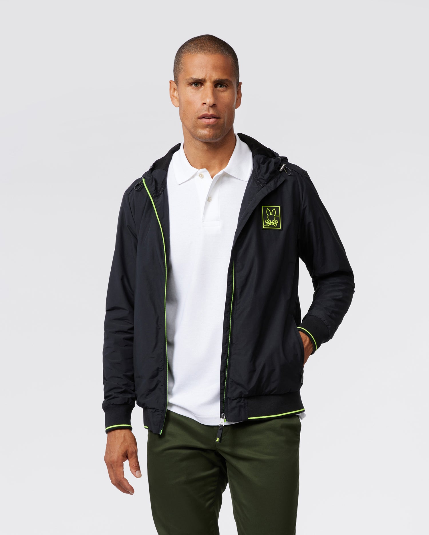 MENS BLACK NILES LINED JACKET | PSYCHO BUNNY
