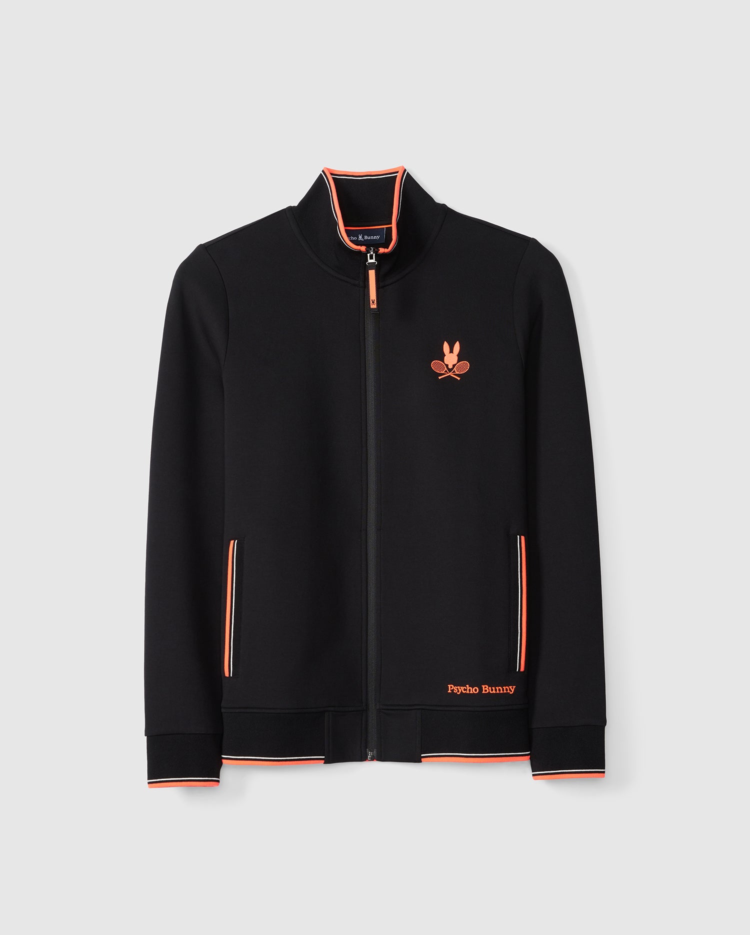 MENS BLACK COURTSIDE TRACK JACKET PSYCHO BUNNY
