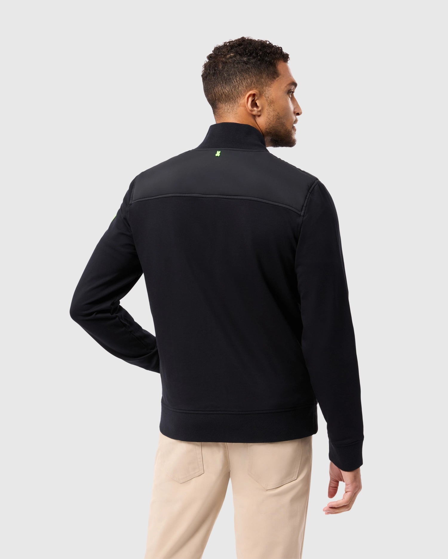 MENS BLACK MYKEL MIXED MEDIA JACKET PSYCHO BUNNY