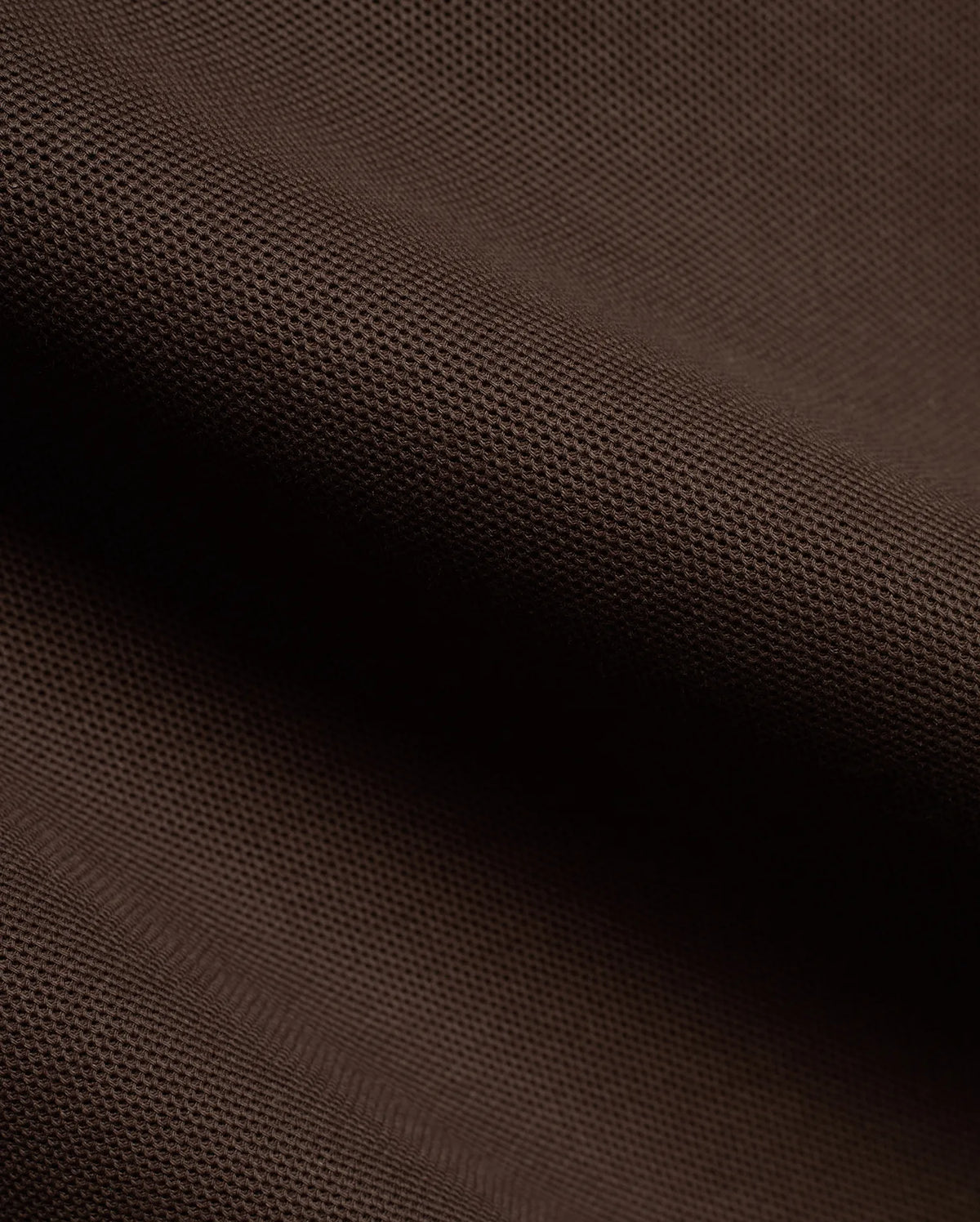 Men's Classic Pima Pique Polo, a close-up of the luxurious, breathable dark brown Pima cotton pique fabric, highlighting its refined, textured weave, perfect for premium menswear. (6)