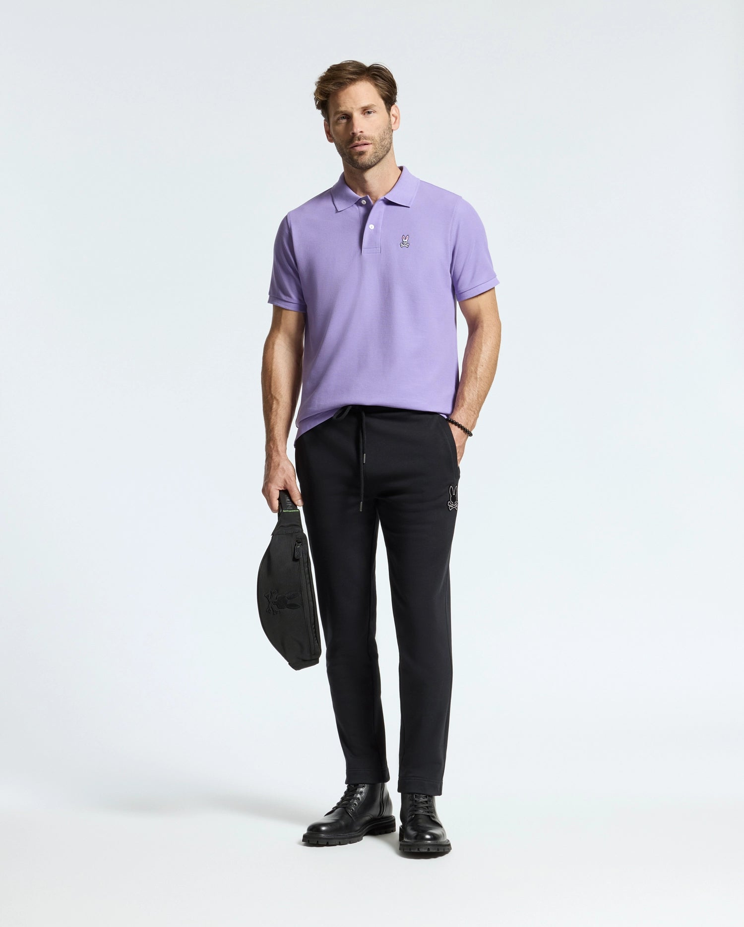 Psycho Bunny Men s Classic Pique Polo 531 Lavender Purple Xs