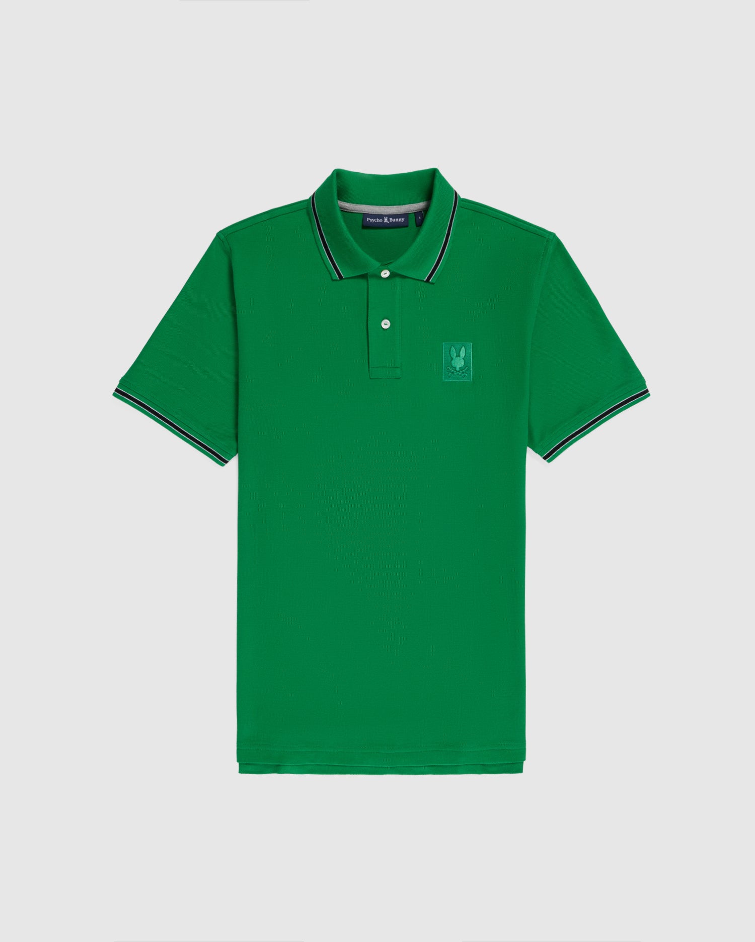 MENS GREEN YORKVILLE EMBROIDERED PIQUE POLO | PSYCHO BUNNY – Psycho Bunny