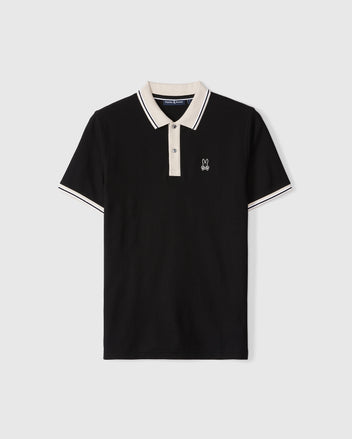 Black polo with white trim online
