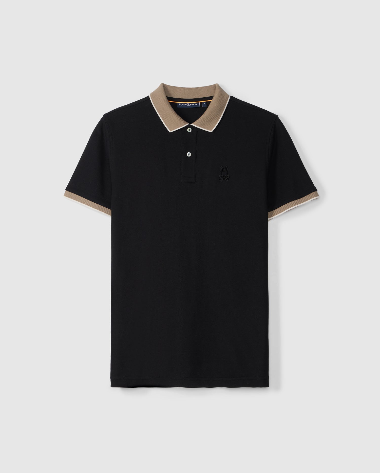 POLO DE PIQUE NEGRO CON CRISTALES PARA HOMBRE CONEJITO PSICO