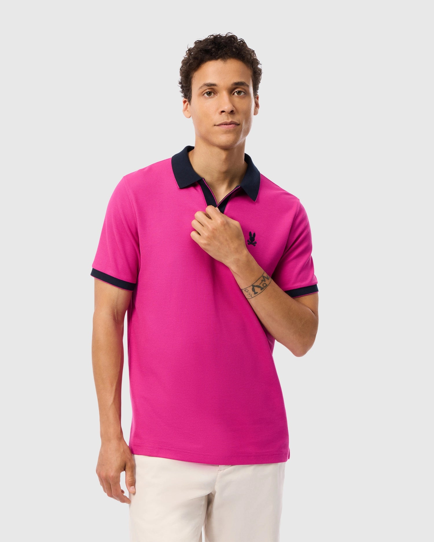 Mens bright pink polo shirt hot sale