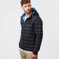 MENS EVANSTON DOWN PUFFER JACKET WITH RIB INSERTS AND REMOVABLE HOOD - B6N527Z1OW