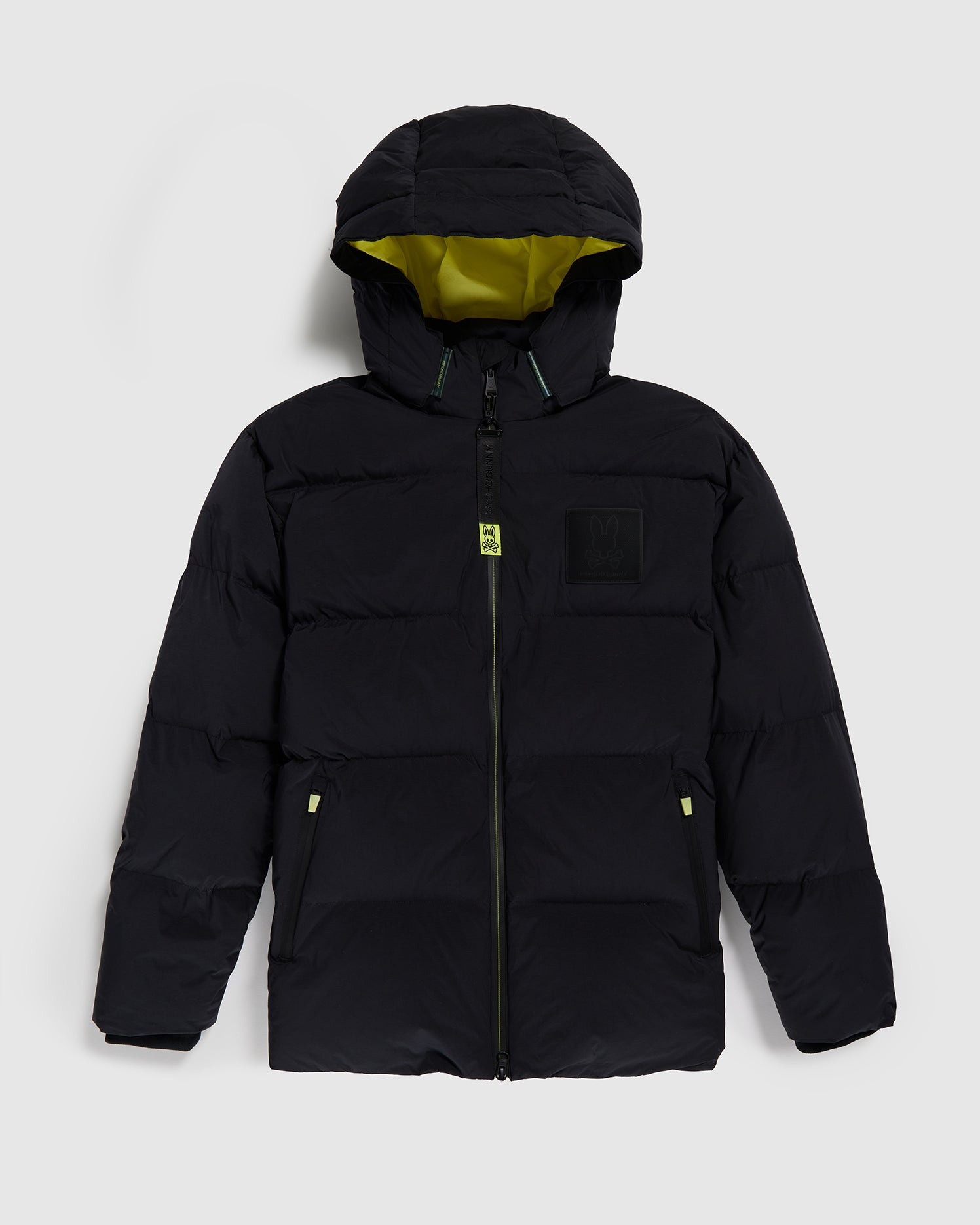 MENS BLACK ANDERSON DOWN PUFFER WITH REMOVABLE HOOD | PSYCHO BUNNY