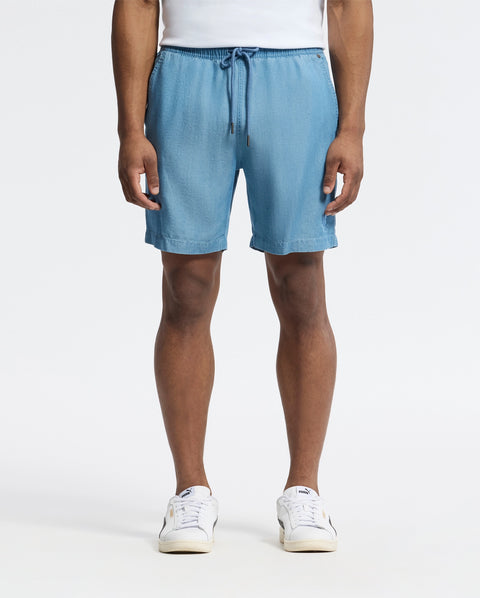 Mens Blue Kervin Lightweight Denim Woven Short | Psycho Bunny