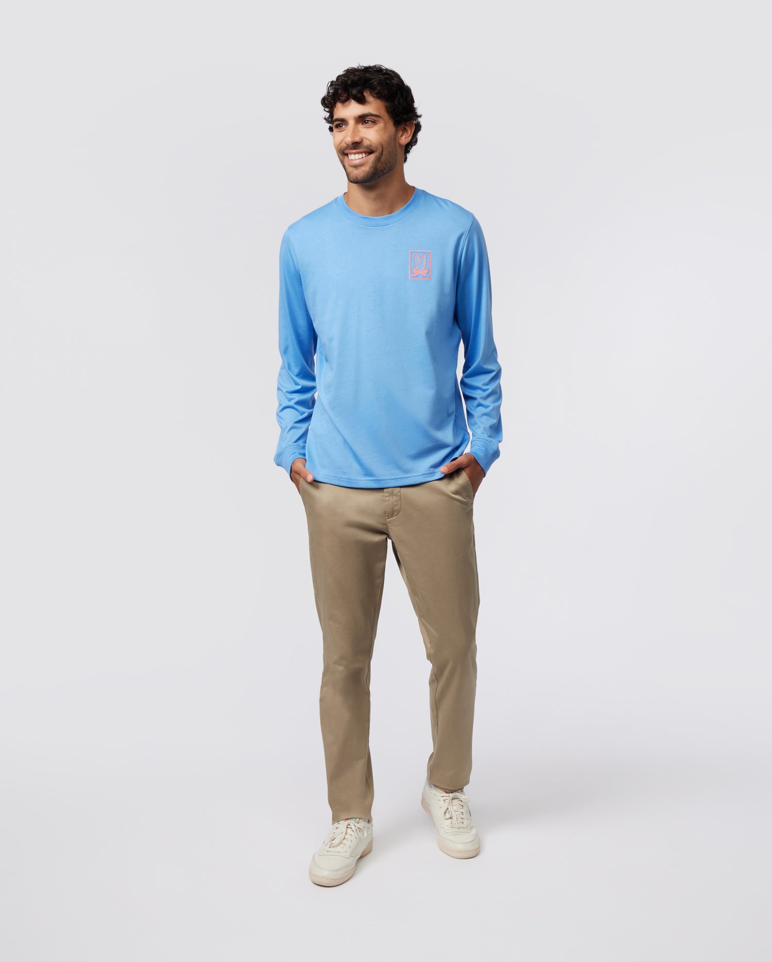 MENS LIGHT BLUE CHESTER LONG SLEEVE GRAPHIC TEE | PSYCHO BUNNY – Psycho ...