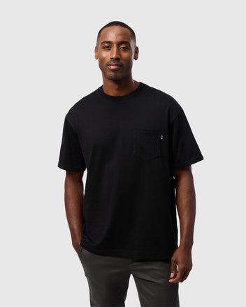 MENS BLACK CLYDE RELAXED FIT POCKET TEE PSYCHO BUNNY