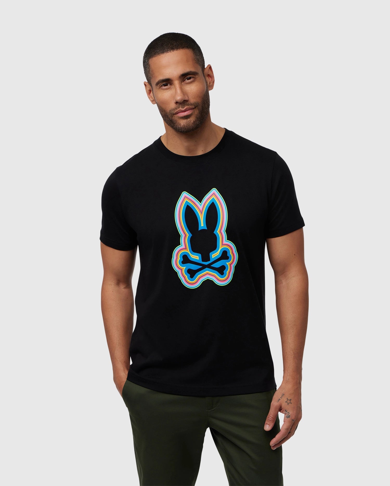 MENS BLACK MAYBROOK GRAPHIC TEE PSYCHO BUNNY