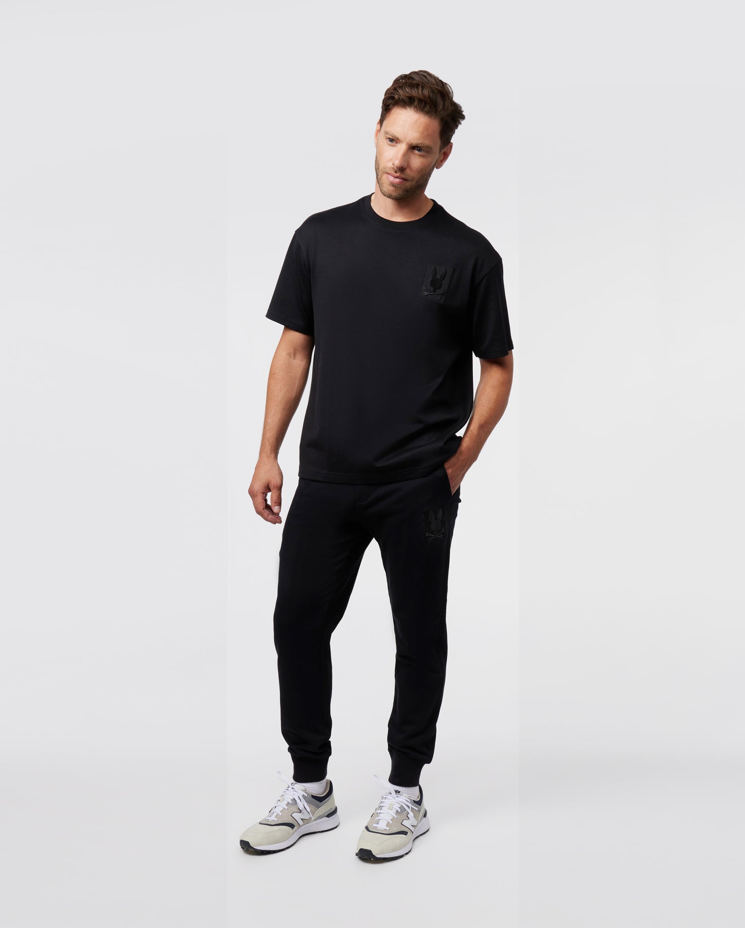MENS BLACK YORKVILLE HEAVY WEIGHT RELAXED FIT TEE | PSYCHO BUNNY ...