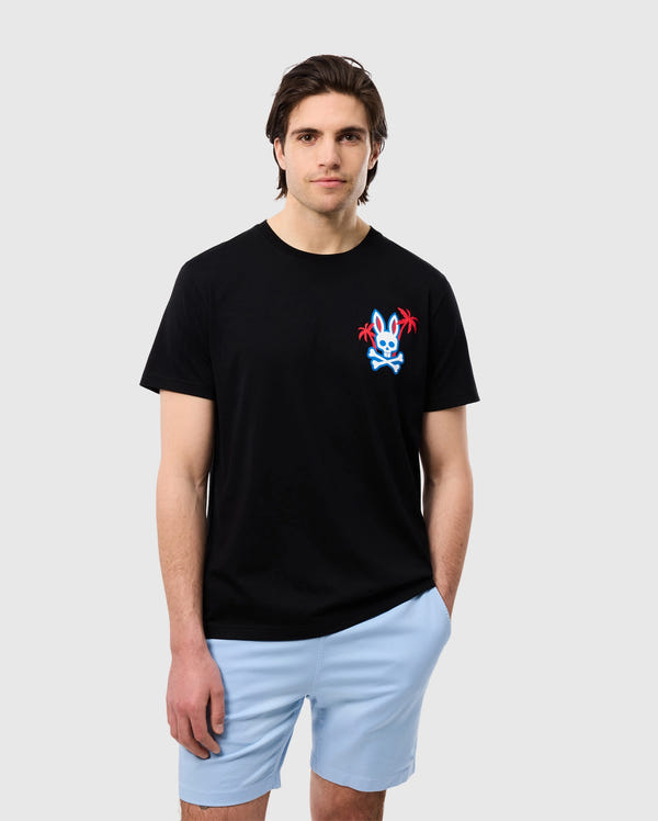 Male model wearing men's pima cotton los angeles city tee