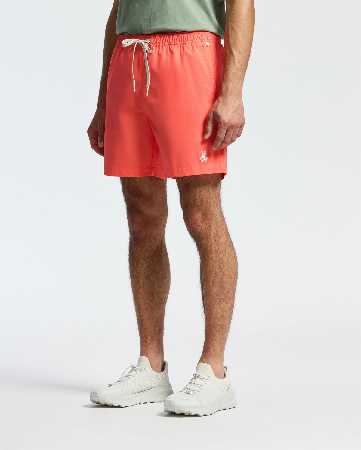 Papatomo Mens Green Bendigo All Over Printed Swim Trunk | Psycho Bunny