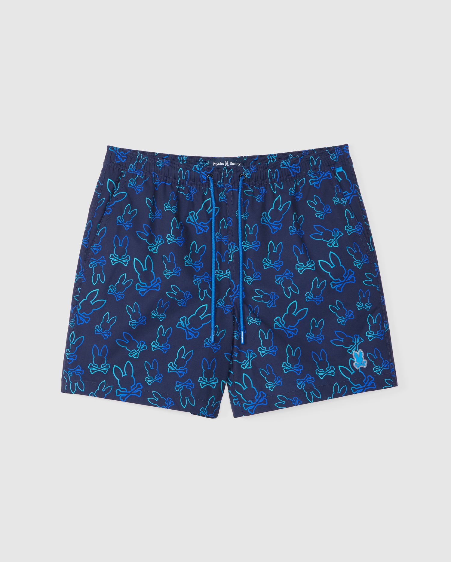 MENS NAVY SHELDON ALL OVER PRINT SWIM TRUNK PSYCHO BUNNY