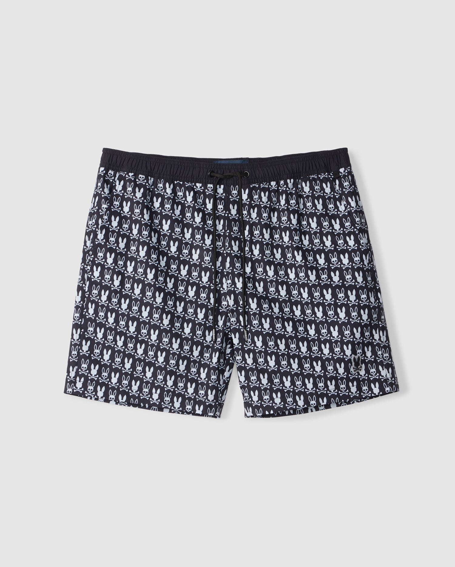 MENS BLACK TILDEN ALL OVER BUNNY PRINT SWIM TRUNK PSYCHO BUNNY