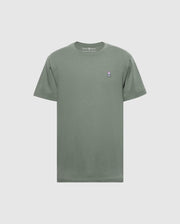 The Psycho Bunny BIG AND TALL CLASSIC CREW NECK TEE (B9U014CRPC) is a sage green Pima cotton men's tee featuring short sleeves, a small embroidered rabbit logo on the left chest, and a classic crew neck design. Ideal for those seeking comfort and style.