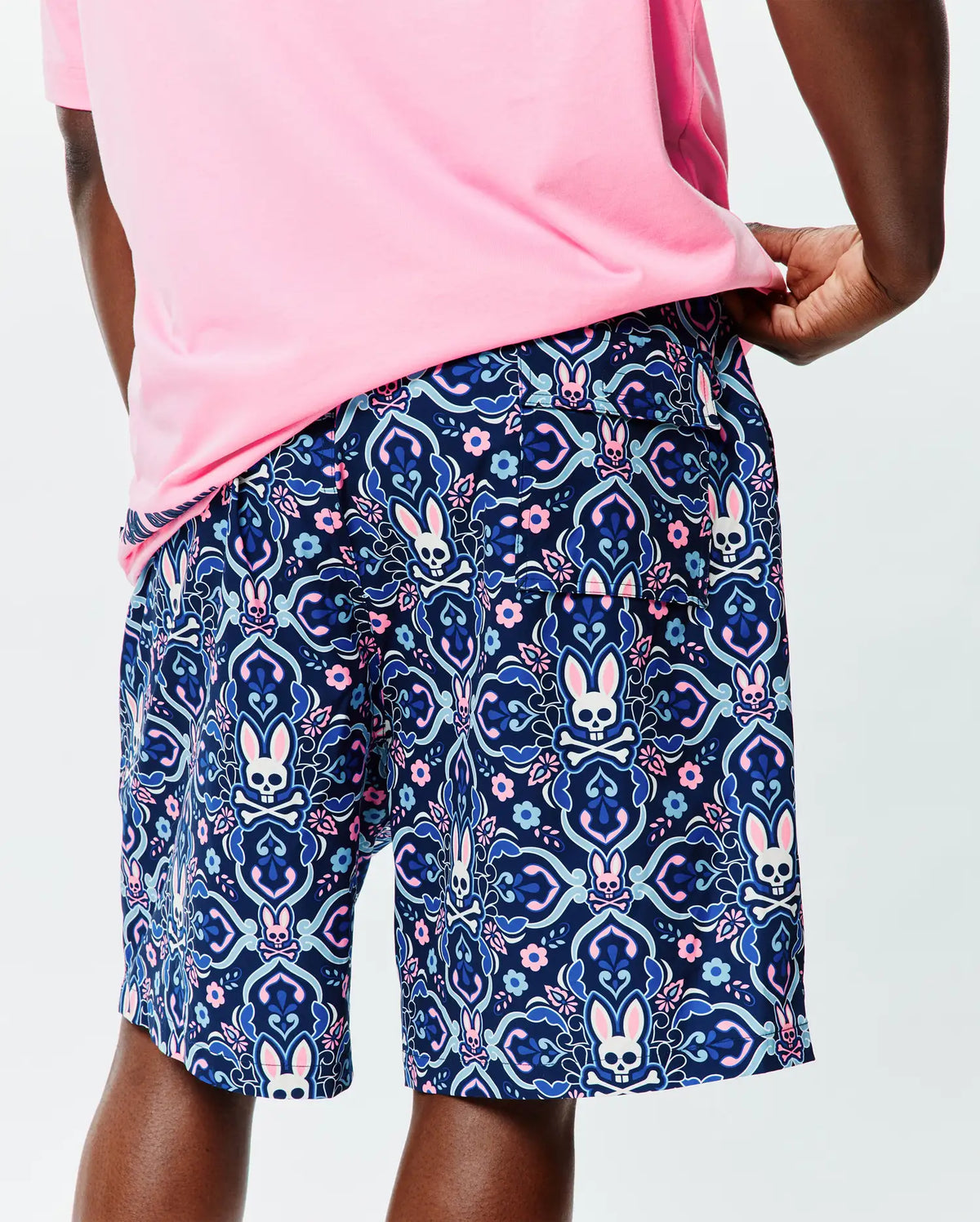 Men's Big and Tall Luke Swim Trunk in Navy | Psycho Bunny
