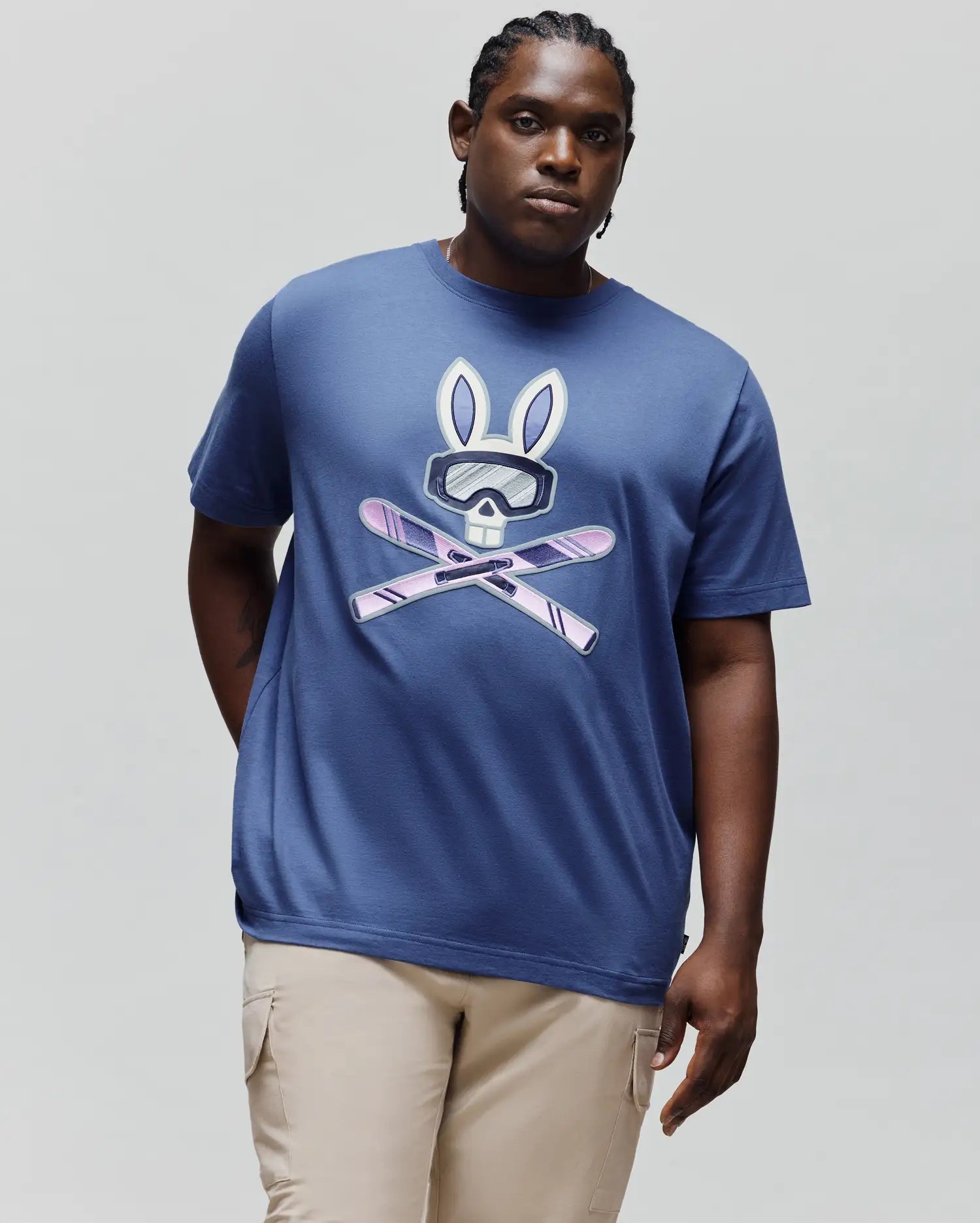 MENS BIG AND TALL INDIGO BUNNY GRAPHIC TEE - BT0200028